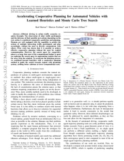 Accelerating Cooperative Planning for Automated Vehicles with Learned
  Heuristics and Monte Carlo Tree Search