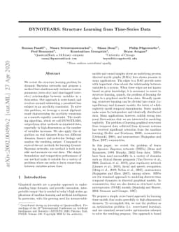 DYNOTEARS: Structure Learning from Time-Series Data