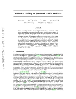 Automatic Pruning for Quantized Neural Networks