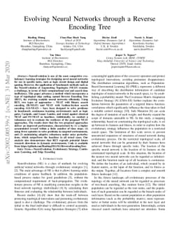 Evolving Neural Networks through a Reverse Encoding Tree