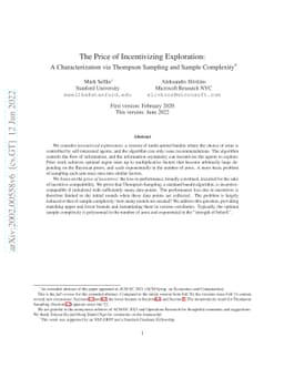 The Price of Incentivizing Exploration: A Characterization via Thompson
  Sampling and Sample Complexity
