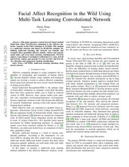 Facial Affect Recognition in the Wild Using Multi-Task Learning
  Convolutional Network