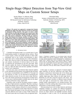 Single-Stage Object Detection from Top-View Grid Maps on Custom Sensor
  Setups