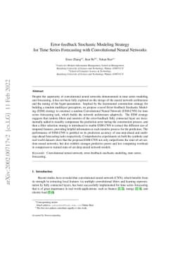 Error-feedback stochastic modeling strategy for time series forecasting
  with convolutional neural networks