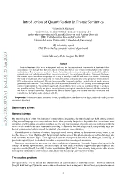 Introduction of Quantification in Frame Semantics