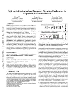 Déjà vu: A Contextualized Temporal Attention Mechanism for
  Sequential Recommendation