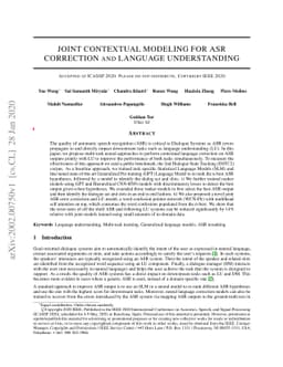 Joint Contextual Modeling for ASR Correction and Language Understanding