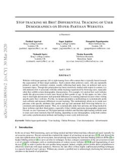 Stop Tracking Me Bro! Differential Tracking Of User Demographics On
  Hyper-partisan Websites