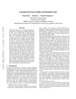 Learning from Noisy Similar and Dissimilar Data