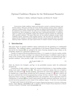 Optimal Confidence Regions for the Multinomial Parameter