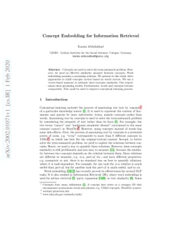 Concept Embedding for Information Retrieval