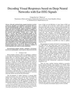 Decoding Visual Responses based on Deep Neural Networks with Ear-EEG
  Signals