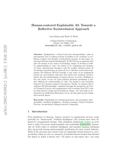 Human-centered Explainable AI: Towards a Reflective Sociotechnical
  Approach