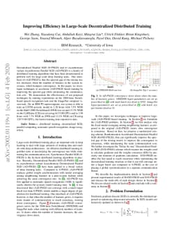 Improving Efficiency in Large-Scale Decentralized Distributed Training