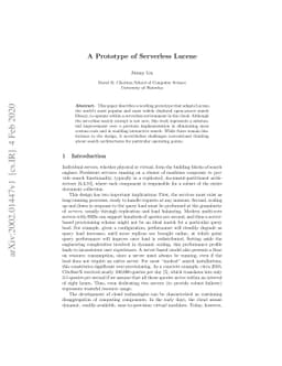 A Prototype of Serverless Lucene