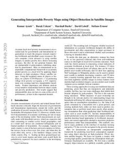 Generating Interpretable Poverty Maps using Object Detection in
  Satellite Images