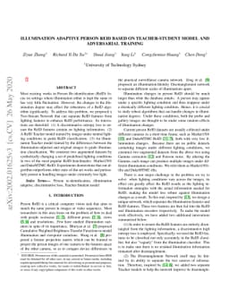 Illumination adaptive person reid based on teacher-student model and
  adversarial training