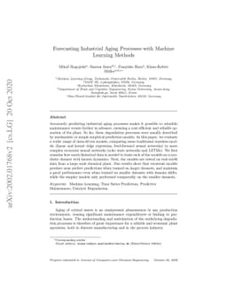 Forecasting Industrial Aging Processes with Machine Learning Methods
