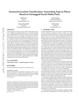 Geosocial Location Classification: Associating Type to Places Based on
  Geotagged Social-Media Posts