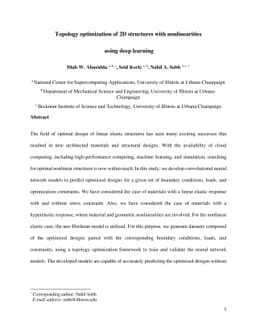 Topology optimization of 2D structures with nonlinearities using deep
  learning