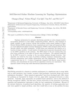 Self-Directed Online Machine Learning for Topology Optimization