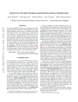 BOFFIN TTS: Few-Shot Speaker Adaptation by Bayesian Optimization