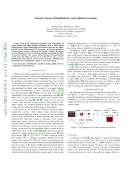 Forensic Scanner Identification Using Machine Learning