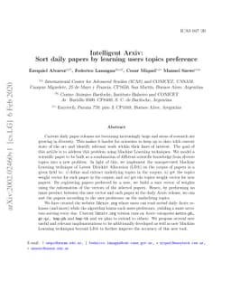 Intelligent Arxiv: Sort daily papers by learning users topics preference