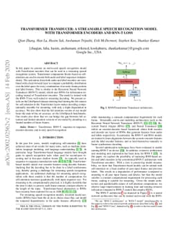 Transformer Transducer: A Streamable Speech Recognition Model with
  Transformer Encoders and RNN-T Loss