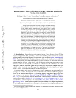 Bidimensional linked matrix factorization for pan-omics pan-cancer
  analysis