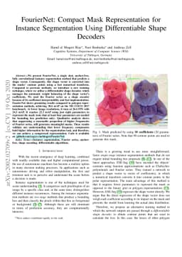 FourierNet: Compact mask representation for instance segmentation using
  differentiable shape decoders