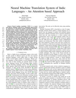 Neural Machine Translation System of Indic Languages -- An Attention
  based Approach