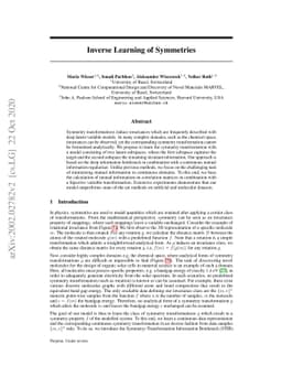 Inverse Learning of Symmetries