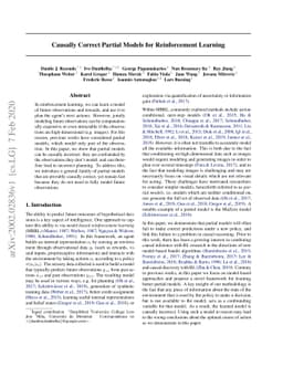 Causally Correct Partial Models for Reinforcement Learning