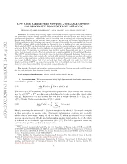 Low Rank Saddle Free Newton: A Scalable Method for Stochastic Nonconvex
  Optimization