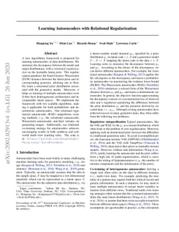 Learning Autoencoders with Relational Regularization