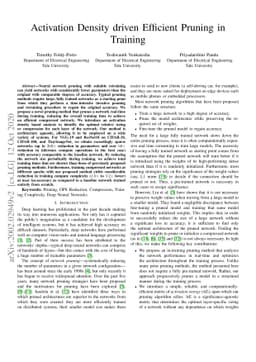 Activation Density driven Energy-Efficient Pruning in Training