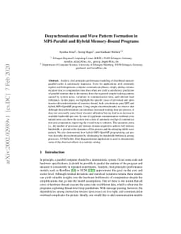 Desynchronization and Wave Pattern Formation in MPI-Parallel and Hybrid
  Memory-Bound Programs