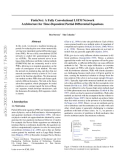 FiniteNet: A Fully Convolutional LSTM Network Architecture for
  Time-Dependent Partial Differential Equations