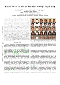 Local Facial Attribute Transfer through Inpainting