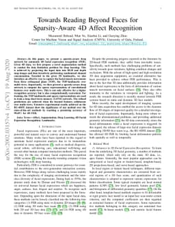 Towards Reading Beyond Faces for Sparsity-Aware 4D Affect Recognition
