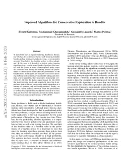 Improved Algorithms for Conservative Exploration in Bandits
