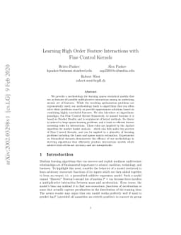 Learning High Order Feature Interactions with Fine Control Kernels