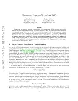 Momentum Improves Normalized SGD
