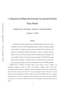 $\ell_0$-Regularized High-dimensional Accelerated Failure Time Model