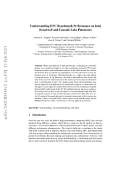 Understanding HPC Benchmark Performance on Intel Broadwell and Cascade
  Lake Processors