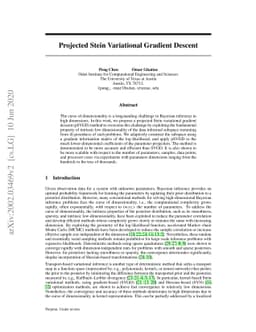 Projected Stein Variational Gradient Descent