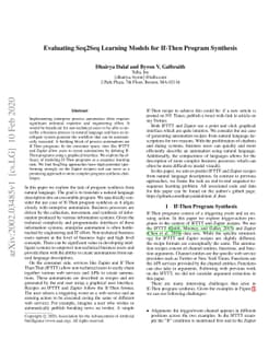 Evaluating Sequence-to-Sequence Learning Models for If-Then Program
  Synthesis