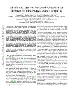 AI-oriented Medical Workload Allocation for Hierarchical
  Cloud/Edge/Device Computing