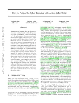 Discrete Action On-Policy Learning with Action-Value Critic